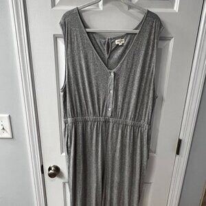 World Market Gray Jumpsuit With Pockets L/XL